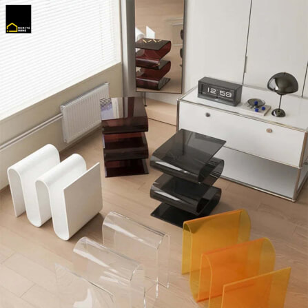 โต๊ะข้าง RENITA HOME รุ่น JERRY อะคริลิก สีขาว_1